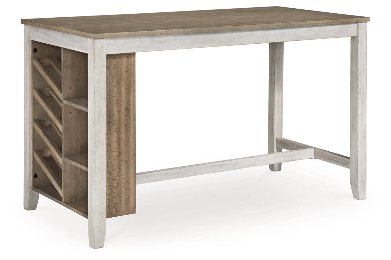 Skempton Two-tone Counter Height Dining Table and 6 Barstools from Ashley - Luna Furniture