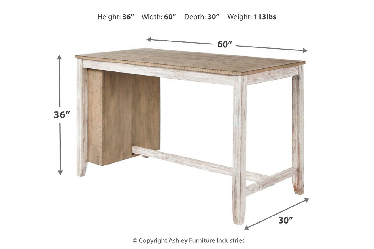Skempton White/Light Brown Counter Height Dining Table and 4 Barstools from Ashley - Luna Furniture