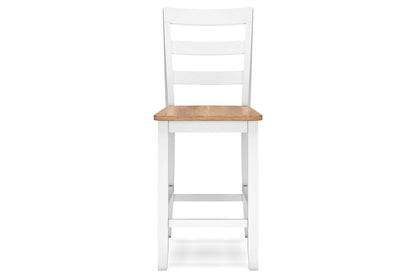 Gesthaven Natural/White Counter Height Dining Table and 2 Barstools -  Ashley - Luna Furniture