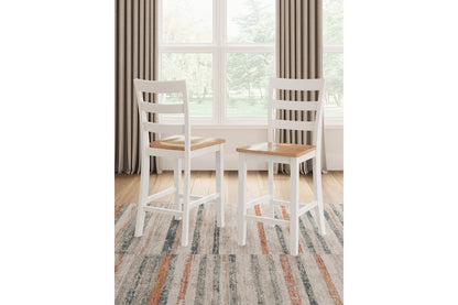 Gesthaven Natural/White Counter Height Dining Table and 2 Barstools -  Ashley - Luna Furniture