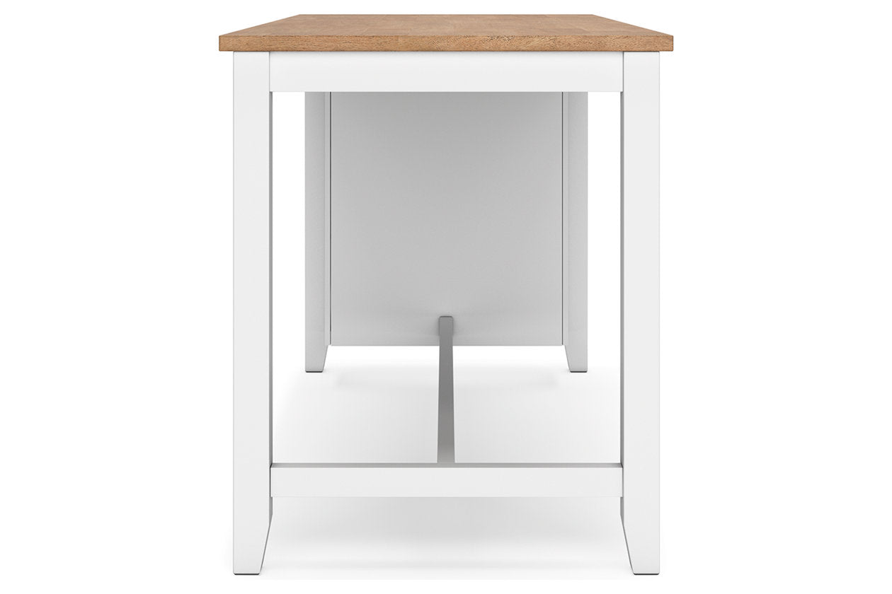 Gesthaven Natural/White Counter Height Dining Table and 2 Barstools -  Ashley - Luna Furniture