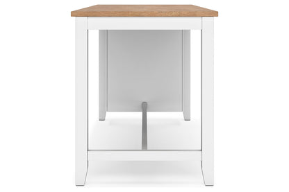 Gesthaven Natural/White Counter Height Dining Table and 2 Barstools -  Ashley - Luna Furniture