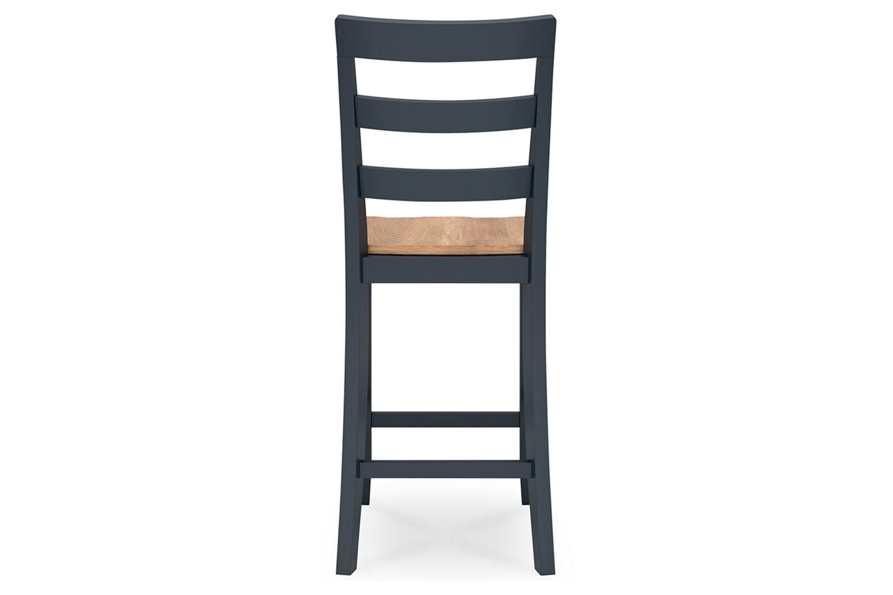 Gesthaven Natural/Blue Counter Height Dining Table and 2 Barstools -  Ashley - Luna Furniture