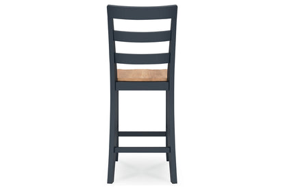 Gesthaven Natural/Blue Counter Height Dining Table and 2 Barstools -  Ashley - Luna Furniture
