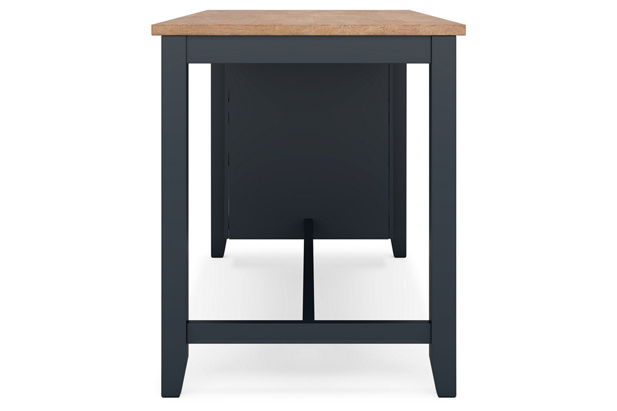 Gesthaven Natural/Blue Counter Height Dining Table and 2 Barstools -  Ashley - Luna Furniture