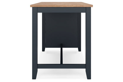 Gesthaven Natural/Blue Counter Height Dining Table and 2 Barstools -  Ashley - Luna Furniture