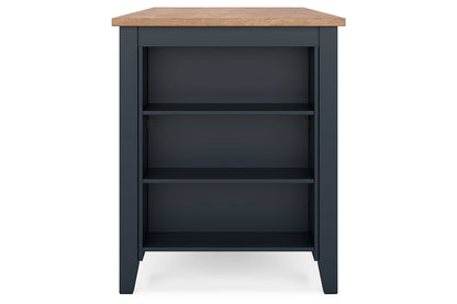 Gesthaven Natural/Blue Counter Height Dining Table and 2 Barstools -  Ashley - Luna Furniture