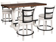 Valebeck White Counter Height Dining Table and 4 Barstools -  Ashley - Luna Furniture