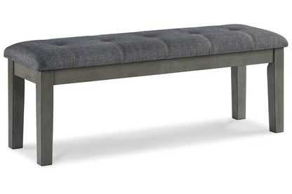 Hallanden Gray Dining Table, 4 Chairs, and Bench from Ashley - Luna Furniture