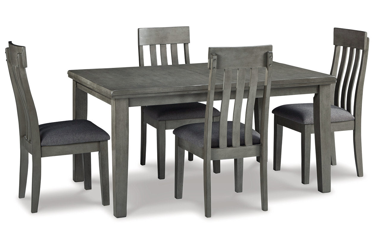 Hallanden Gray Dining Table and 4 Chairs from Ashley - Luna Furniture