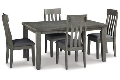 Hallanden Gray Dining Table and 4 Chairs from Ashley - Luna Furniture