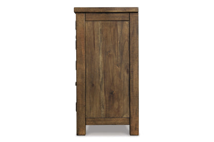 Moriville Grayish Brown Counter Height Dining Table with 4 Barstools, Bench, and Server from Ashley - Luna Furniture