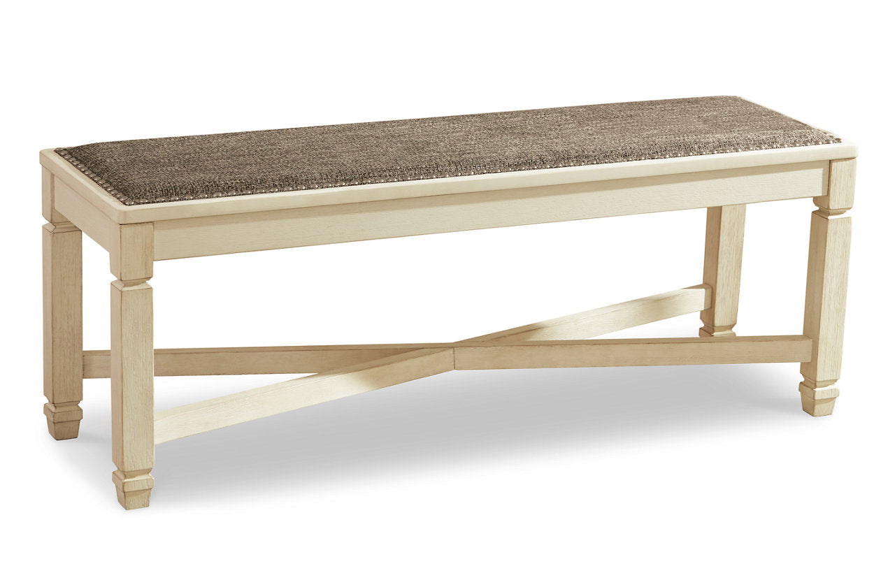 Bolanburg Antique White Dining Table with 2 Chairs and 2 Benches from Ashley - Luna Furniture