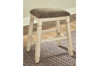 Bolanburg Antique White Counter Height Dining Table, 4 Stools, Bench and 2 Display Cabinets from Ashley - Luna Furniture
