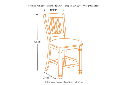 Bolanburg Two-tone Counter Height Table with 6 Barstools, Server and Display Cabinet -  Ashley - Luna Furniture