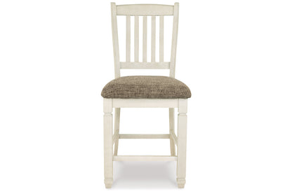 Bolanburg Antique White Counter Height Dining Table, 4 Barstools, Bench and Server from Ashley - Luna Furniture