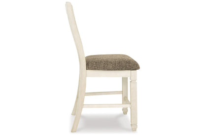 Bolanburg Antique White Counter Height Dining Table, 4 Barstools, Bench and Server from Ashley - Luna Furniture