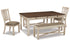 Bolanburg Antique White Dining Table with 2 Chairs and 2 Benches from Ashley - Luna Furniture