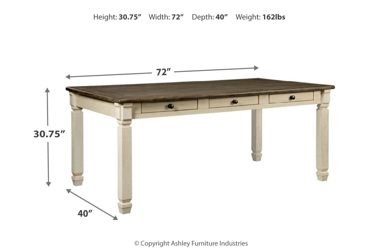 Bolanburg Two-tone Dining Table, 6 Chairs, and Bench from Ashley - Luna Furniture