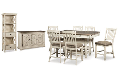 Bolanburg Two-tone Counter Height Table with 6 Barstools, Server and Display Cabinet -  Ashley - Luna Furniture