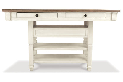 Bolanburg Antique White Counter Height Dining Table, 4 Barstools, Bench and Server from Ashley - Luna Furniture