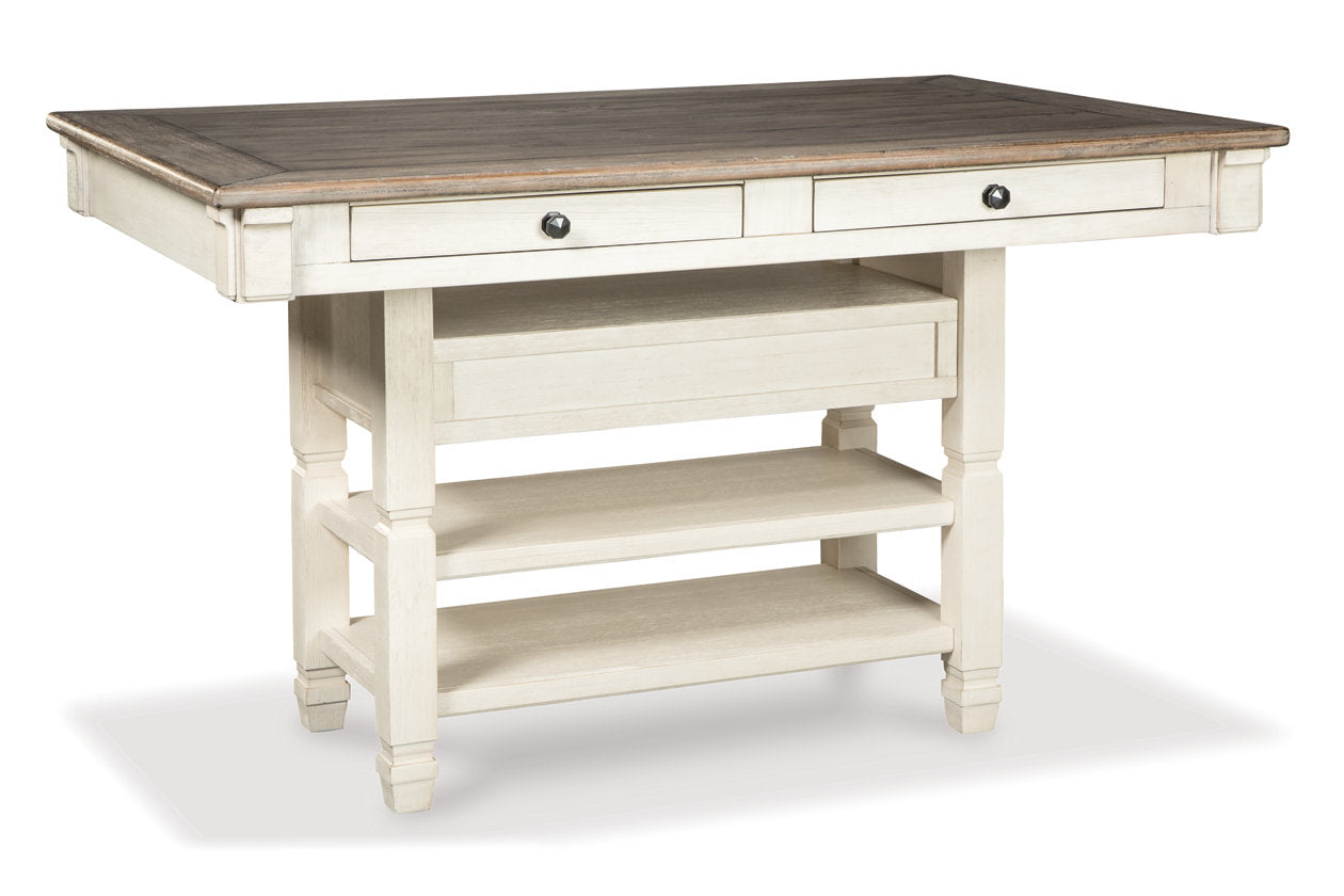 Bolanburg Two-tone Counter Height Dining Table with 6 Barstools -  Ashley - Luna Furniture