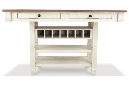 Bolanburg Two-tone Counter Height Table with 6 Barstools, Server and Display Cabinet -  Ashley - Luna Furniture