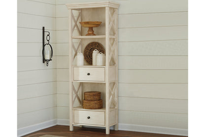 Bolanburg Antique White Counter Height Dining Table, 4 Stools, Bench and 2 Display Cabinets from Ashley - Luna Furniture