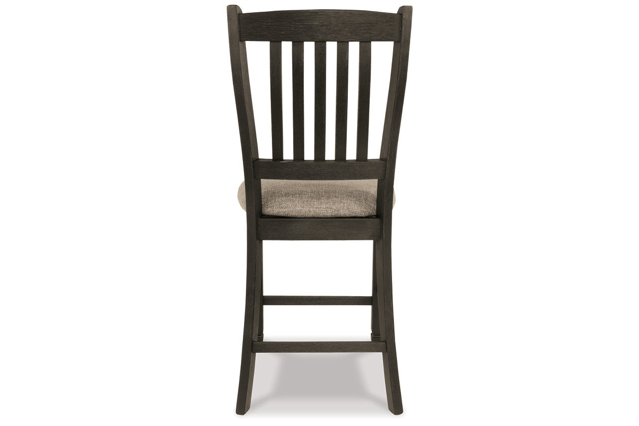 Tyler Creek Black/Grayish Brown Counter Height Table with 4 Barstools, Server and Display Cabinet from Ashley - Luna Furniture