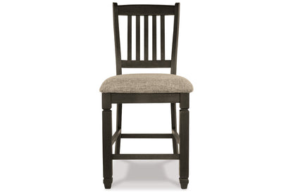 Tyler Creek Black/Grayish Brown Counter Height Table with 4 Barstools, Server and Display Cabinet from Ashley - Luna Furniture