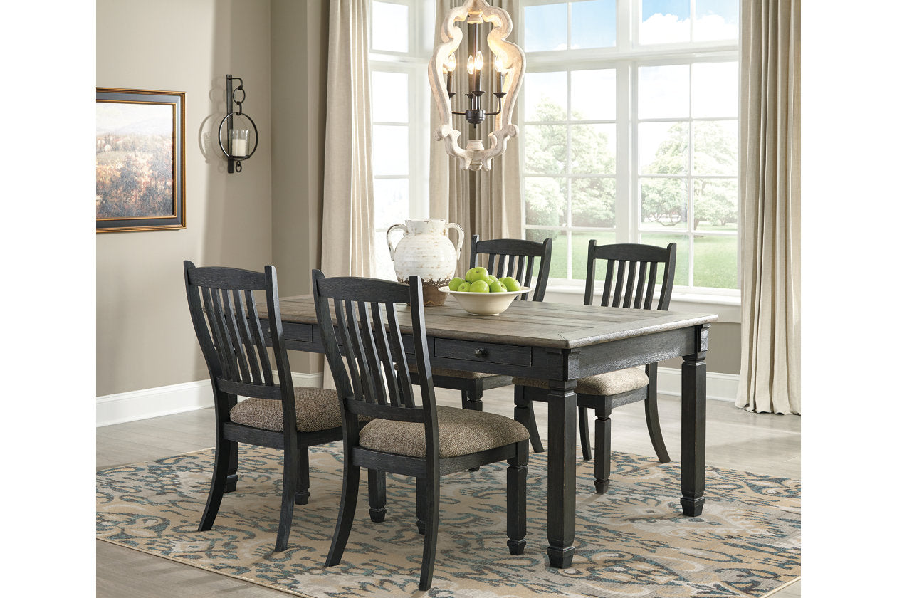 Tyler Creek Black/Grayish Brown Dining Table and 4 Chairs from Ashley - Luna Furniture