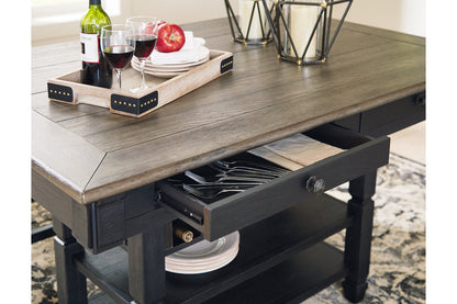 Tyler Creek Black/Gray Counter Height Dining Table and 4 Barstools and Bench from Ashley - Luna Furniture