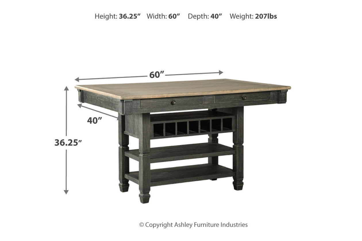 Tyler Creek Black/Grayish Brown Counter Height Dining Table and 4 Barstools with Server from Ashley - Luna Furniture