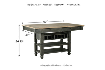 Tyler Creek Black/Grayish Brown Counter Height Dining Table and 4 Barstools with Server from Ashley - Luna Furniture
