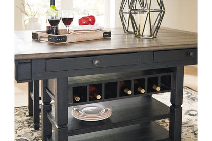 Tyler Creek Black/Gray Counter Height Dining Table and 4 Barstools and Bench from Ashley - Luna Furniture