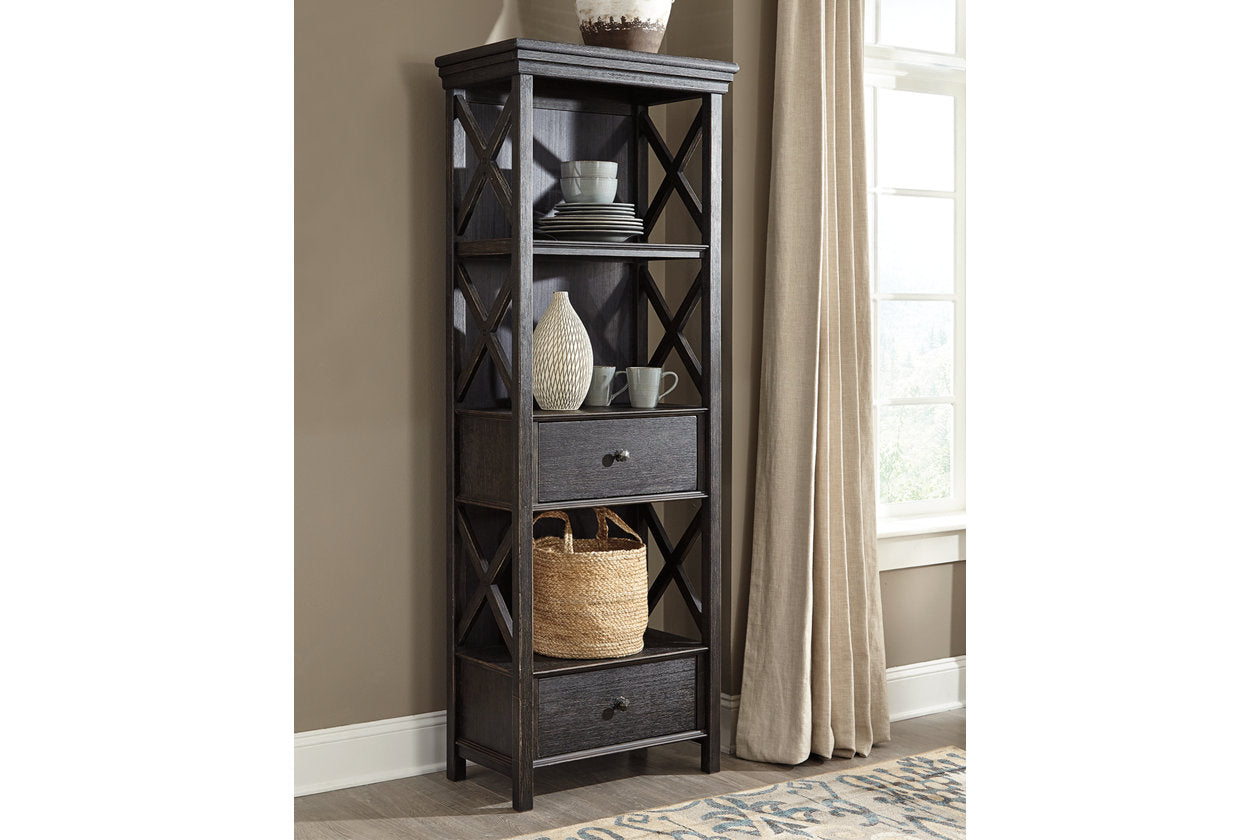 Tyler Creek Black/Grayish Brown Counter Height Table with 4 Barstools, Server and Display Cabinet from Ashley - Luna Furniture
