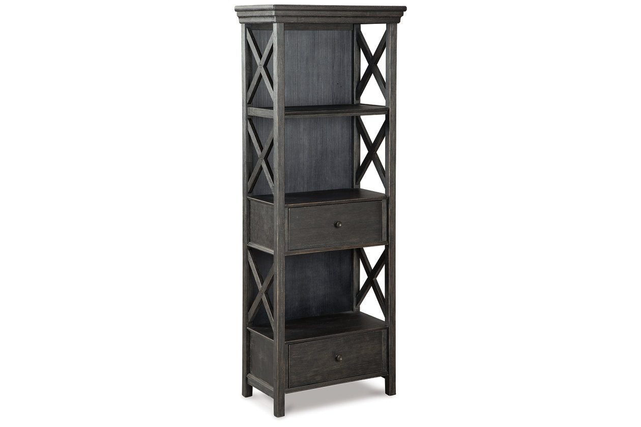 Tyler Creek Black/Grayish Brown Counter Height Table with 4 Barstools, Server and Display Cabinet from Ashley - Luna Furniture