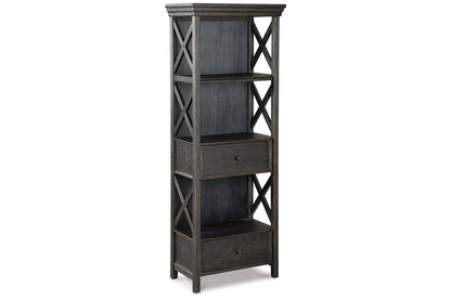 Tyler Creek Black/Grayish Brown Counter Height Table with 4 Barstools, Server and Display Cabinet from Ashley - Luna Furniture