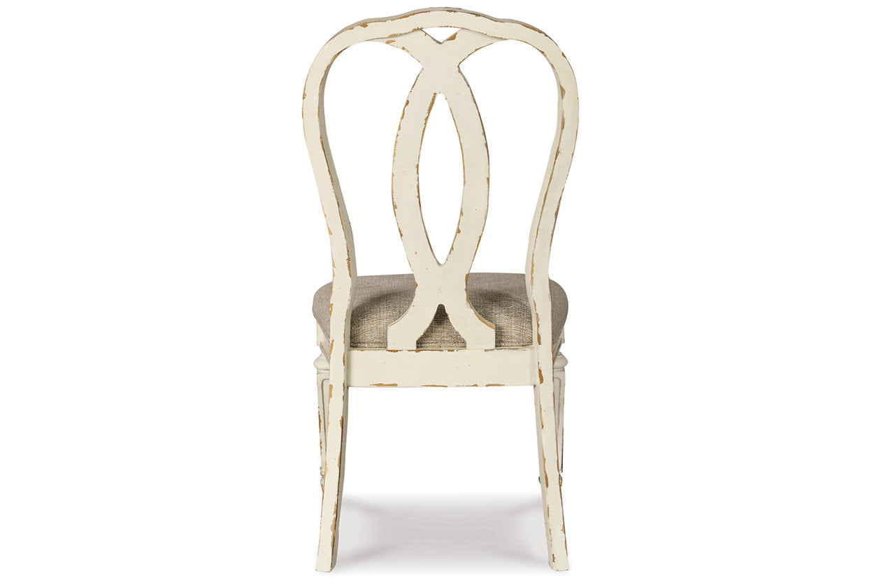 Realyn Chipped White Dining Table and 8 Chairs -  Ashley - Luna Furniture