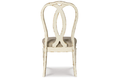 Realyn Chipped White Dining Table and 8 Chairs -  Ashley - Luna Furniture