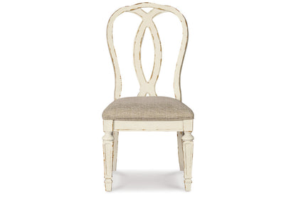 Realyn Chipped White Dining Table and 8 Chairs -  Ashley - Luna Furniture