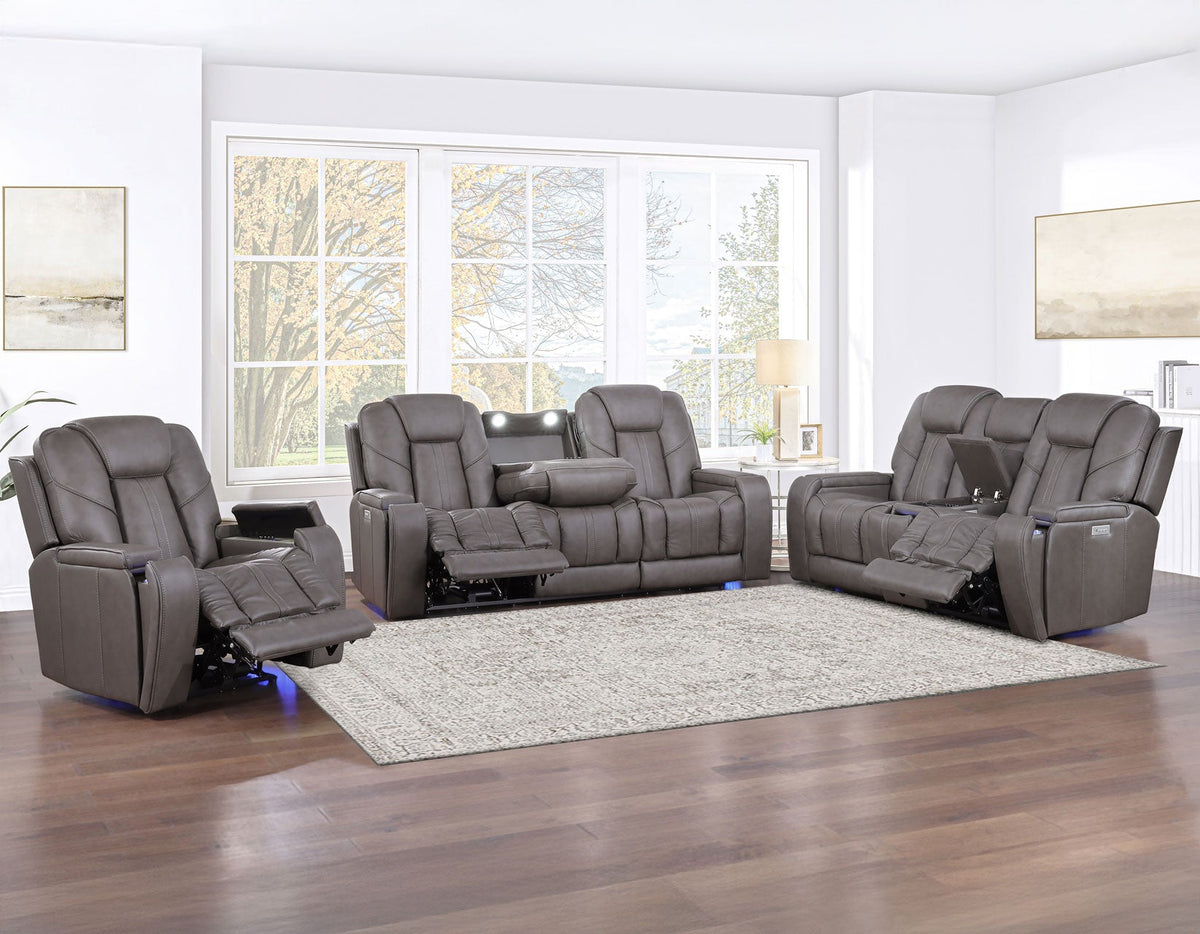 Daniel 3-Piece Triple Power Leather Reclining Home Theater Set