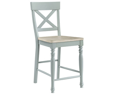 Darcy Solid Wood 24″ Counter Stool, Mint Green and Natural Finish