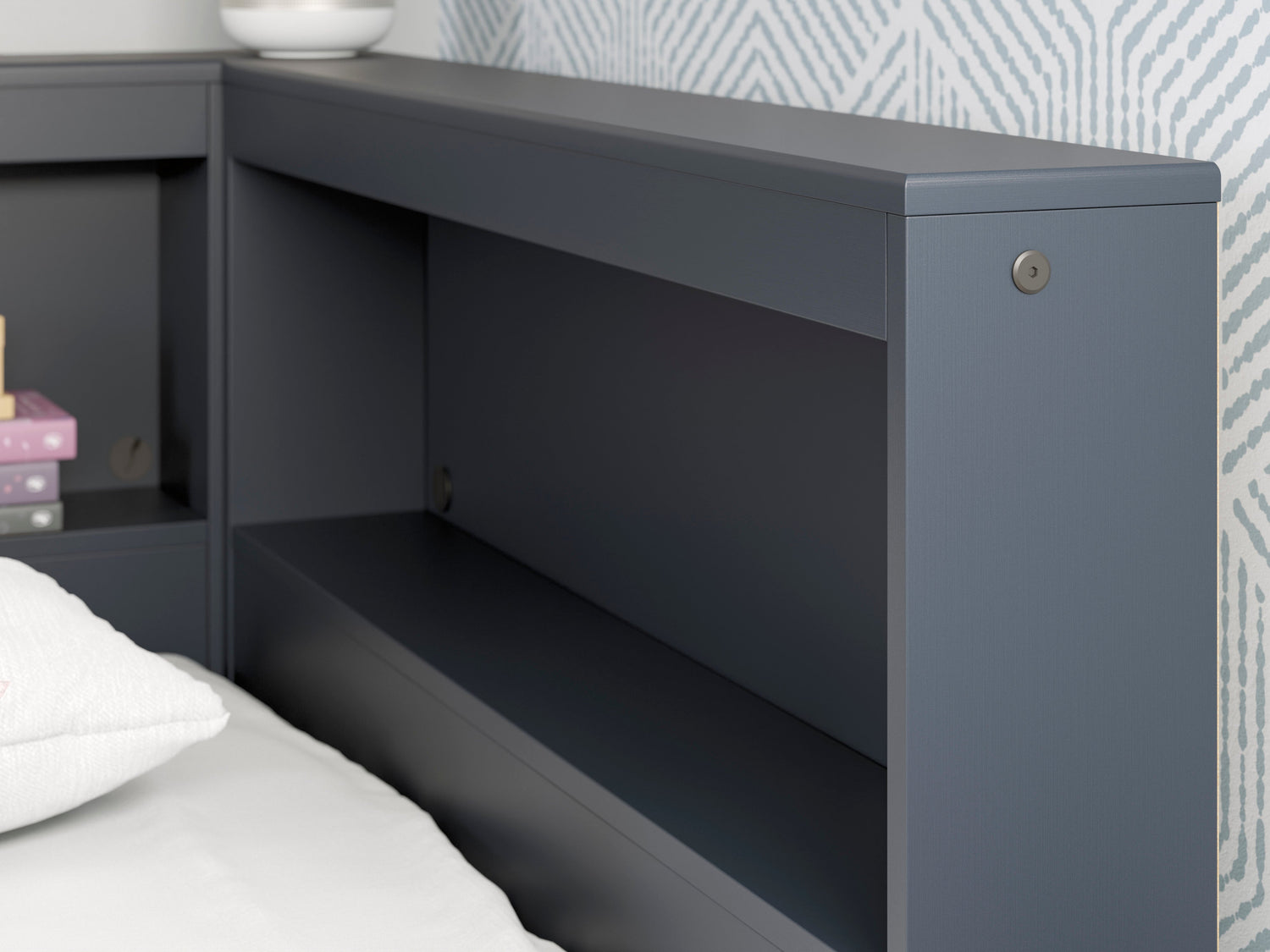 Simmenfort Navy Blue Twin Bookcase Storage Bed from Ashley - Luna Furniture