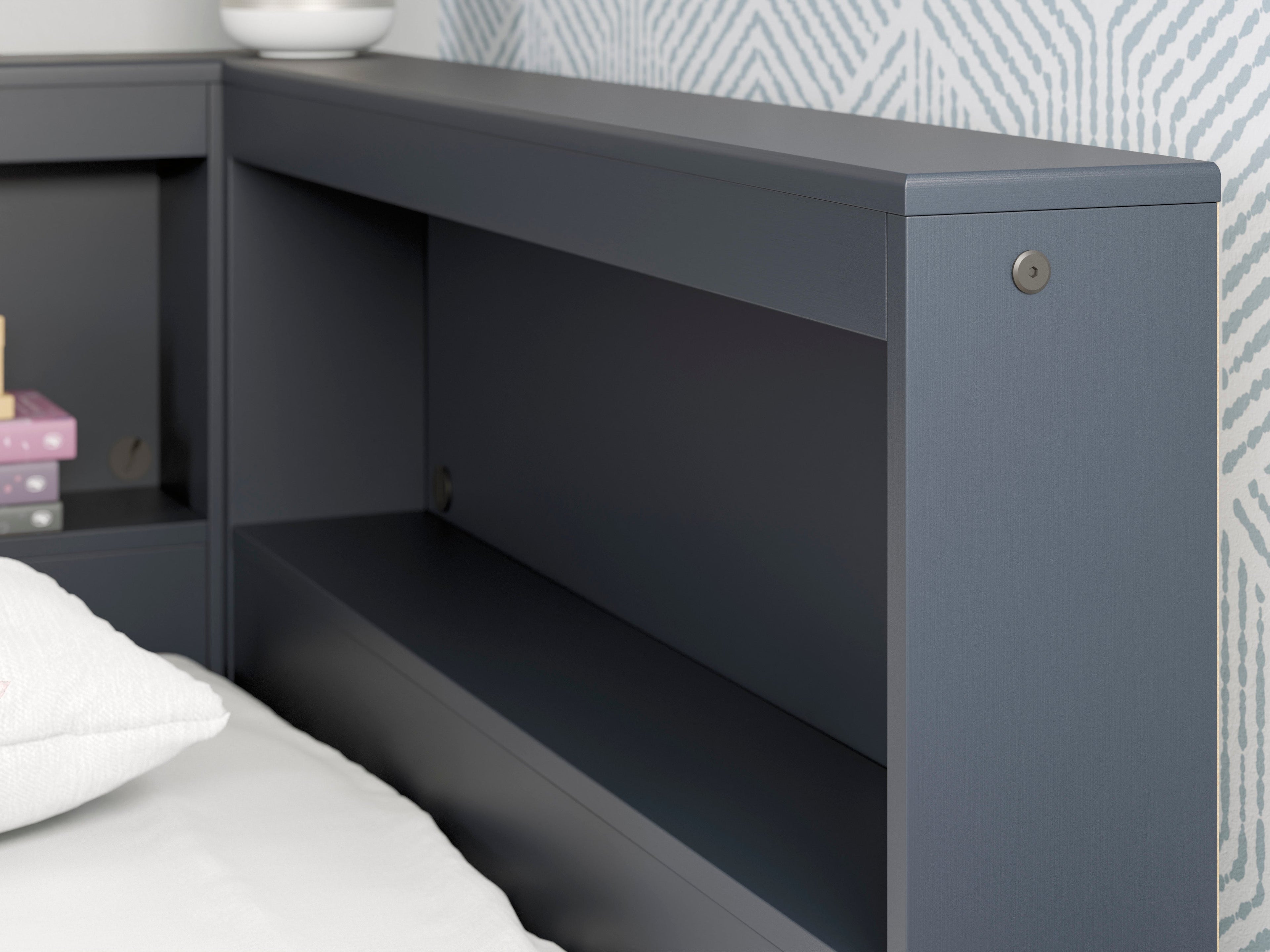 Simmenfort Navy Blue Twin Bookcase Storage Bed from Ashley - Luna Furniture