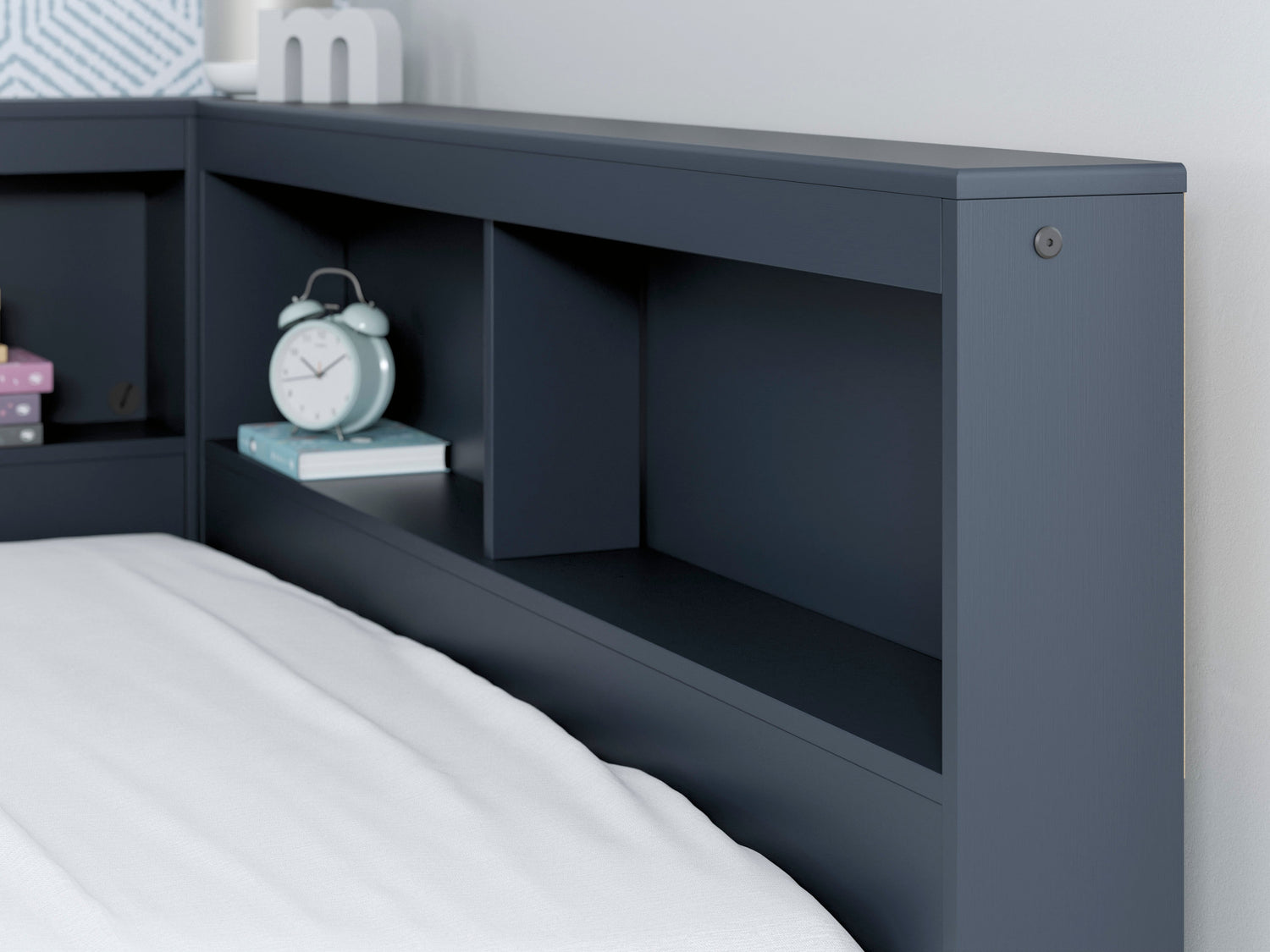 Simmenfort Navy Blue Full Bookcase Storage Bed from Ashley - Luna Furniture