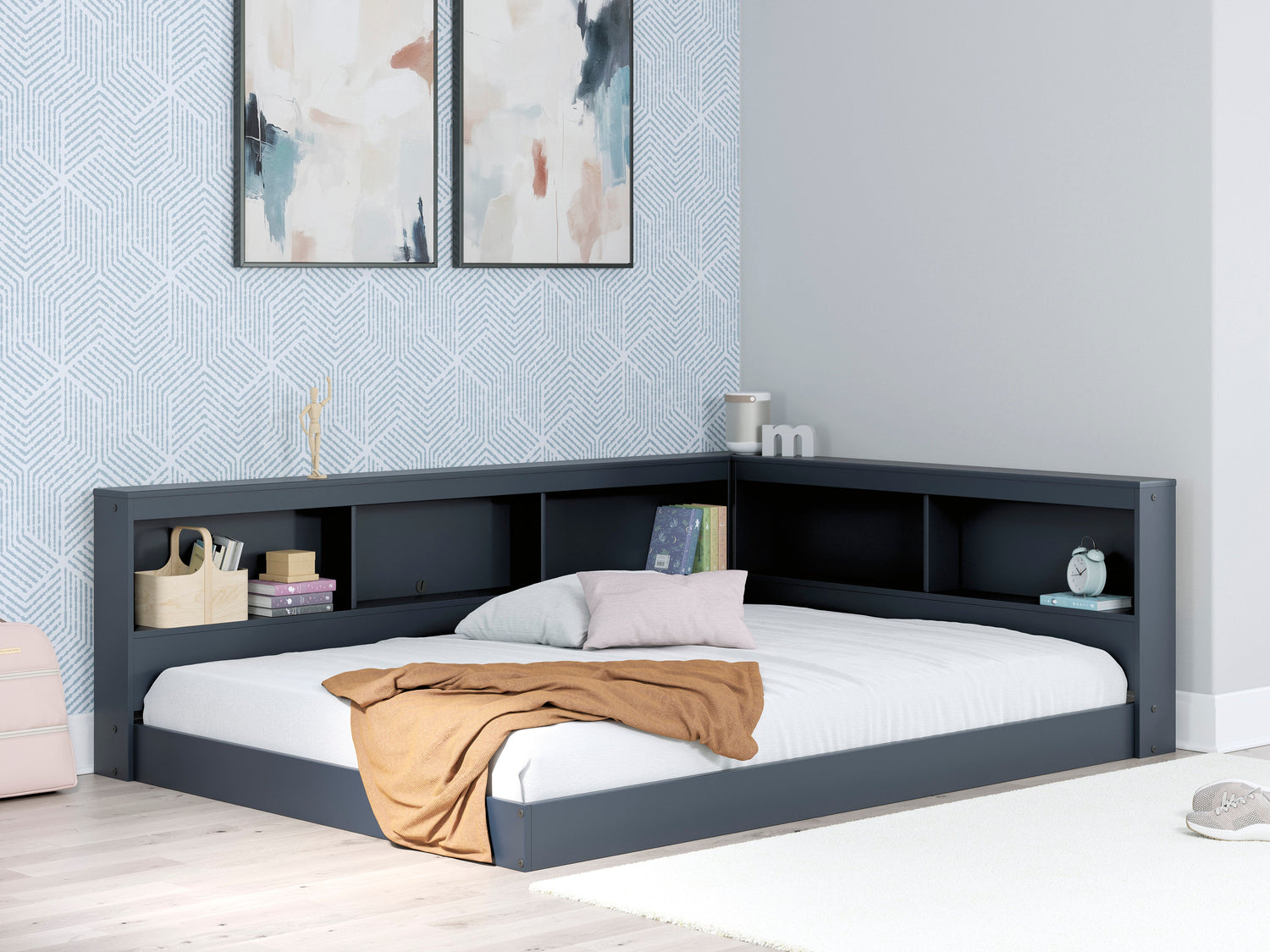 Simmenfort Navy Blue Full Bookcase Storage Bed from Ashley - Luna Furniture