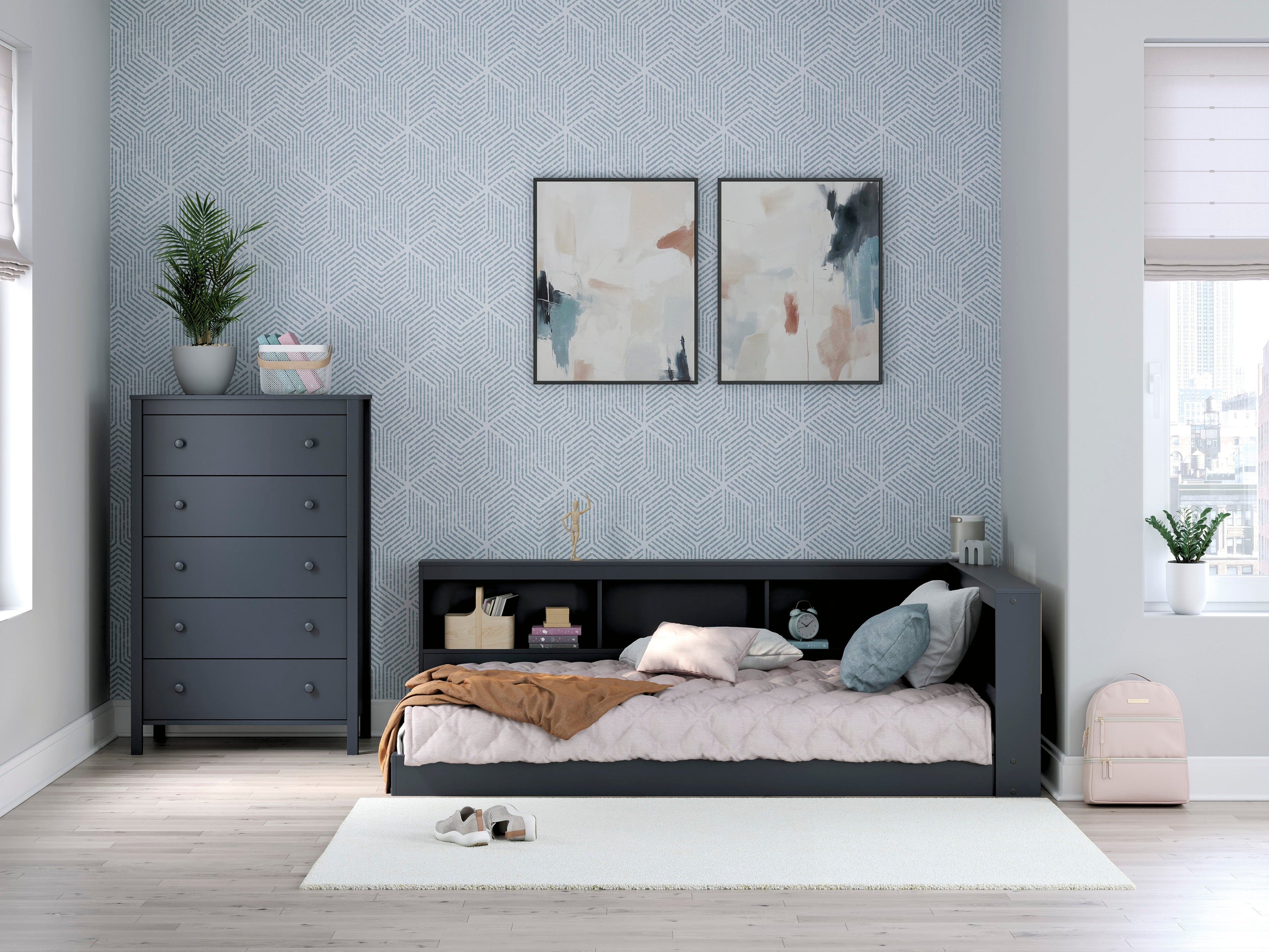 Simmenfort Navy Blue Youth Bookcase Storage Bedroom Set from Ashley - Luna Furniture