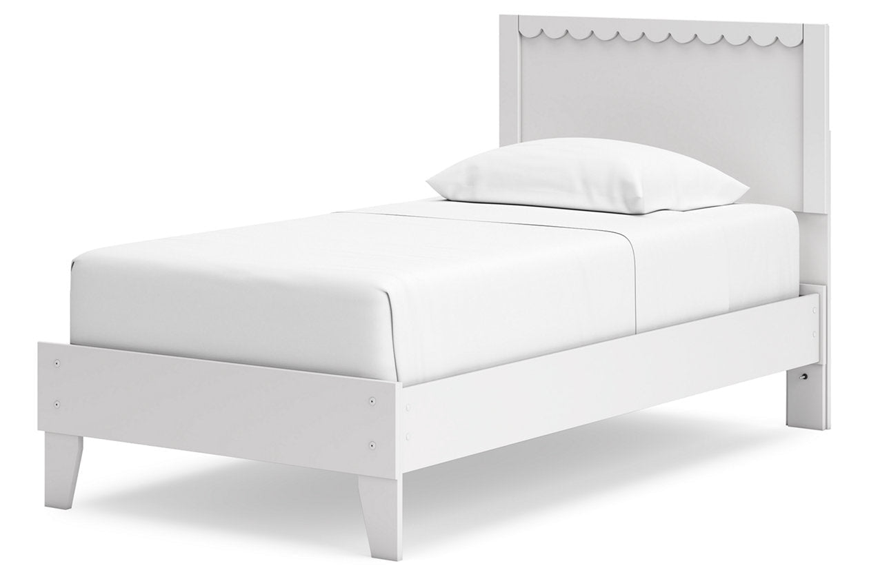 Hallityn White Twin Panel Platform Bed -  Ashley - Luna Furniture