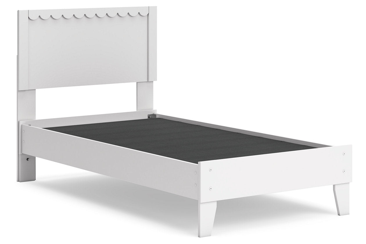 Hallityn White Twin Panel Platform Bed -  Ashley - Luna Furniture